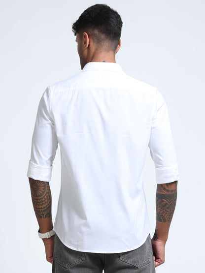 White Popline Streach Shirt