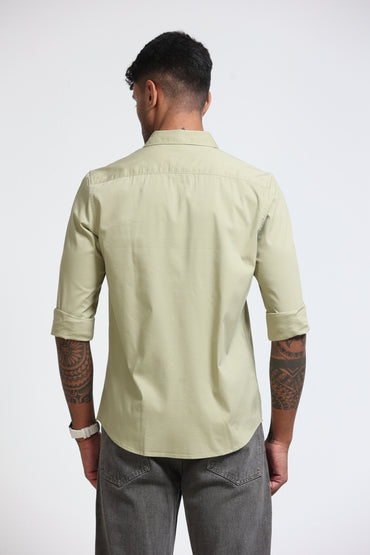 Sage Olive Popline Streach Shirt
