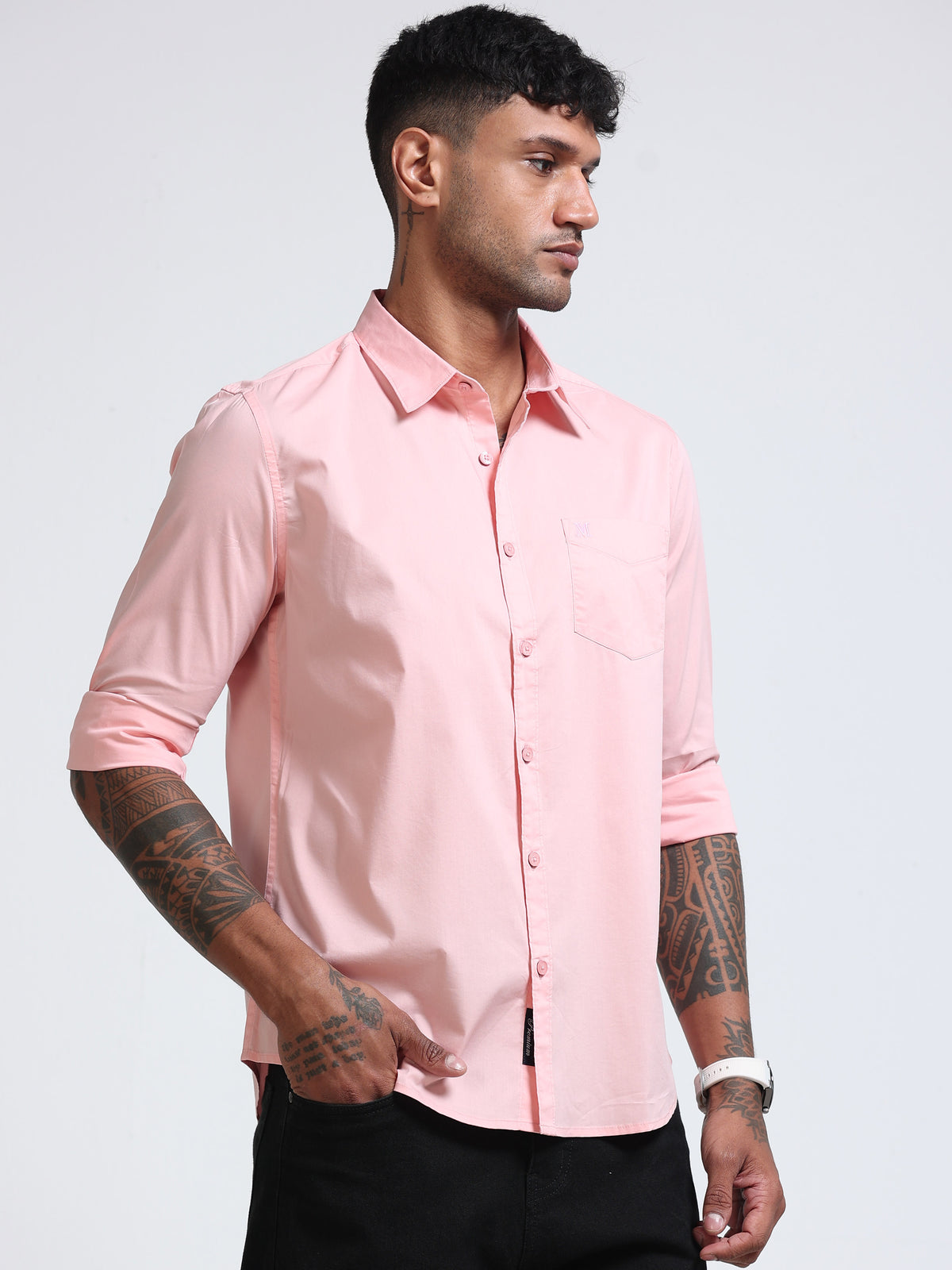 Blushpink Popline Streach Shirt
