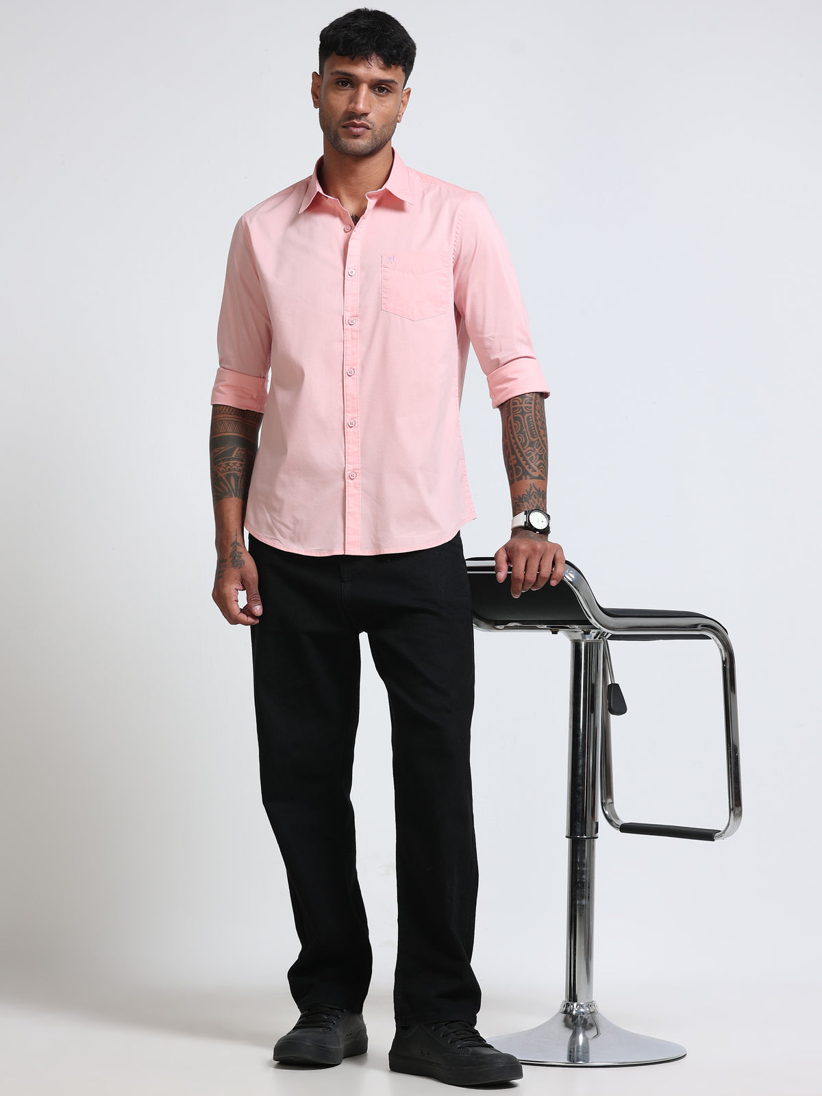 Blushpink Popline Streach Shirt